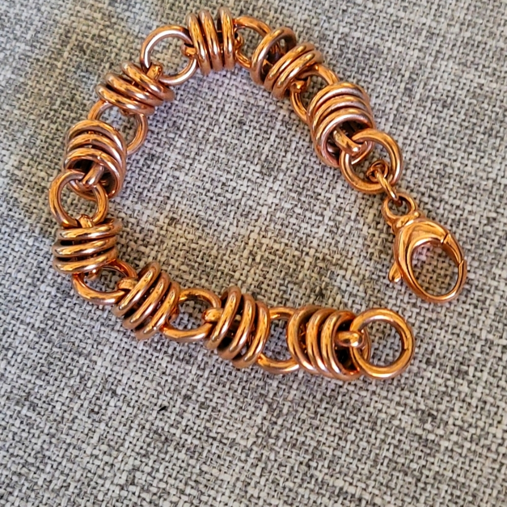 Rose gold heavy link bracelet 8 inch